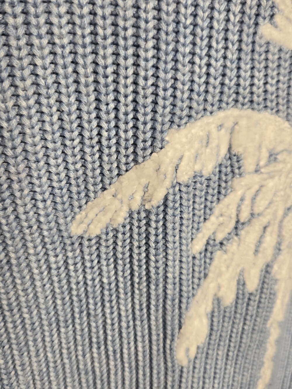 Tommy Bahama Blue Medium Breezy Palm Crew Pullover Square Neck Summer Palm Tree - Picture 3 of 8